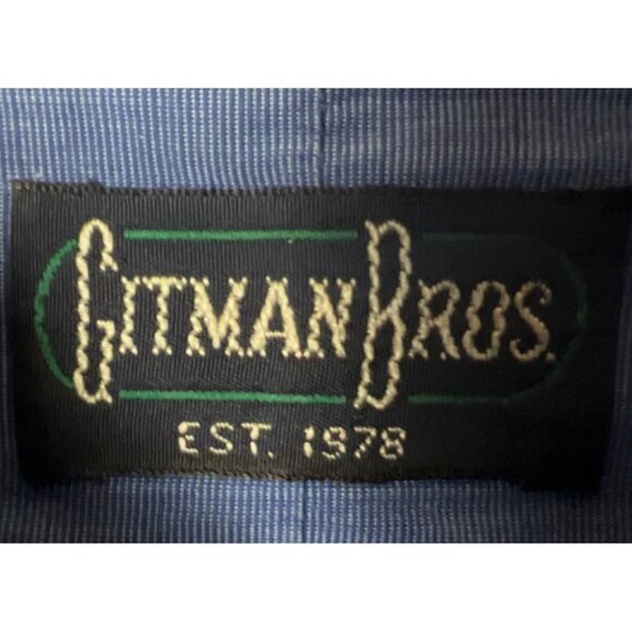 Gitman Bros. Cobalt Clue Mens Button Up Size 18-35 Tall - Picture 7 of 7